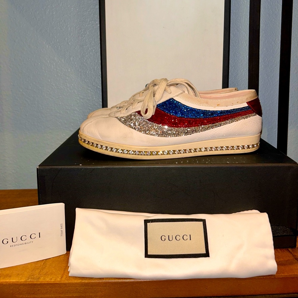 Gucci Women's Ace Falacer Crystal Sneakers